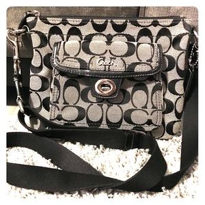 Coach black and grey signature crossbody